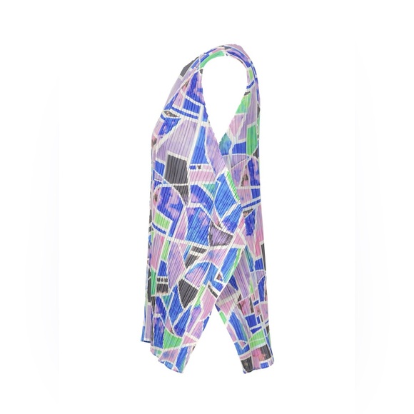 ISSEY MIYAKE PLEATS PLEASE CANAL TOP PURPLE GEEEN BLUE NWOT - Picture 5 of 12